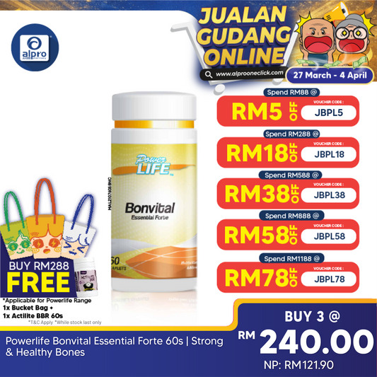 Powerlife Bonvital Essential Forte 60s | Strong & Healthy Bones Powerlife