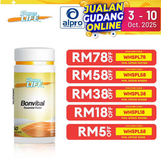 Powerlife Bonvital Essential Forte 60s | Strong & Healthy Bones Powerlife