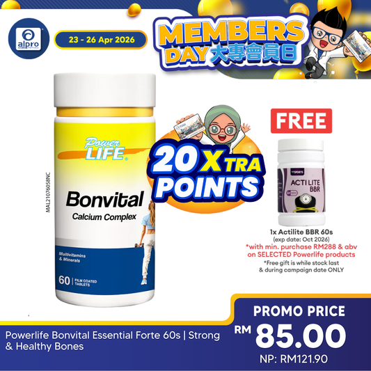 Powerlife Bonvital Essential Forte 60s | Strong & Healthy Bones Powerlife
