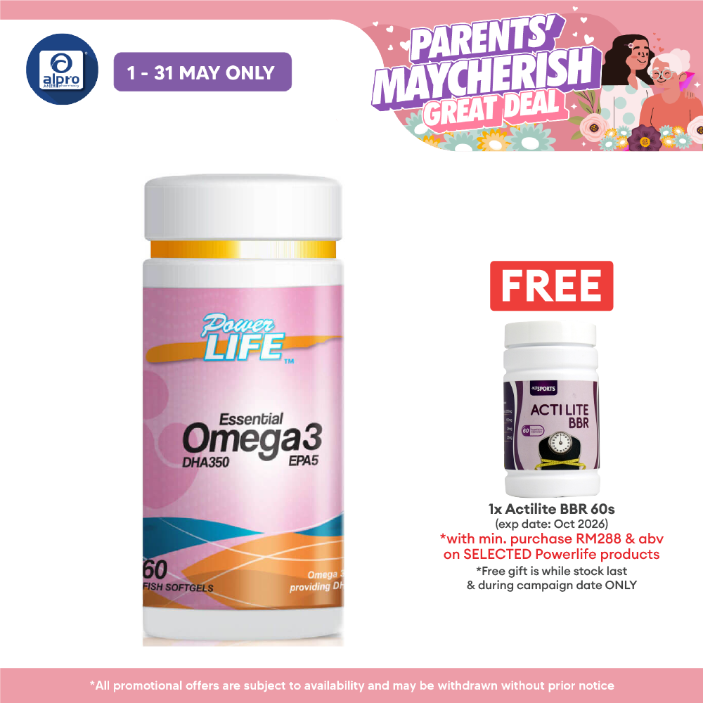 Powerlife Essential Omega 3 DHA 350 EPA 5 60s | For Good Health Powerlife