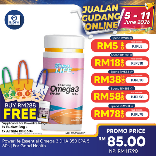 Powerlife Essential Omega 3 DHA 350 EPA 5 60s | For Good Health Powerlife