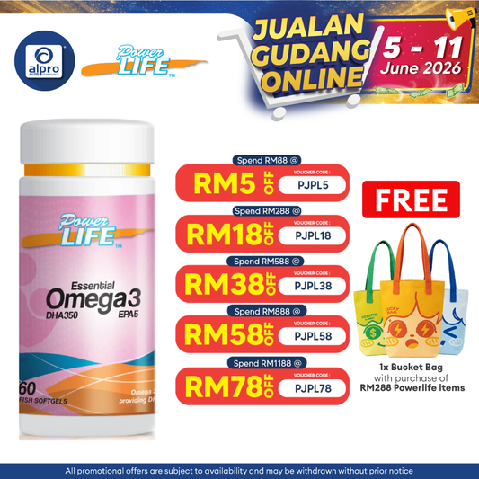Powerlife Essential Omega 3 DHA 350 EPA 5 60s | For Good Health Powerlife