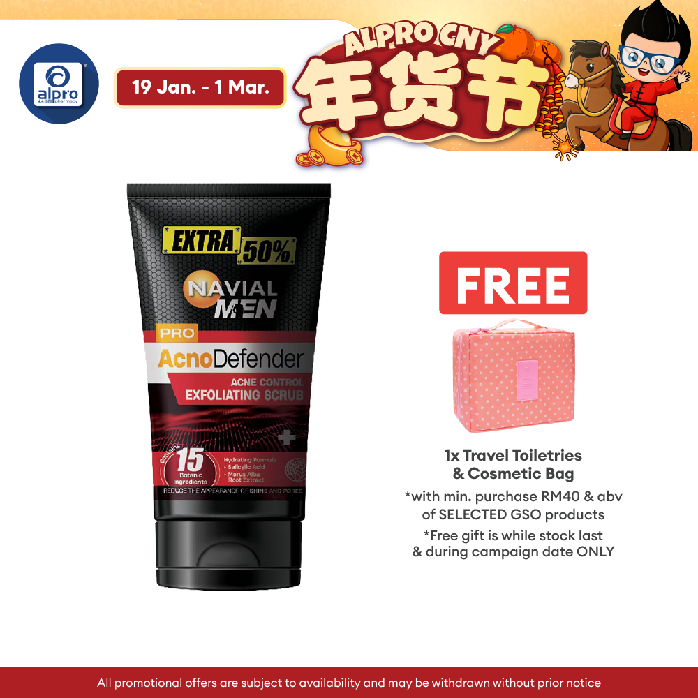 Navial Men Pro Acno Defender Exfoliating Scrub 150ml | Men Facial Wash GSO