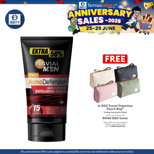 GSO Navial Men Pro Acno Defender Exfoliating Scrub 150ml | Men Facial Wash GSO