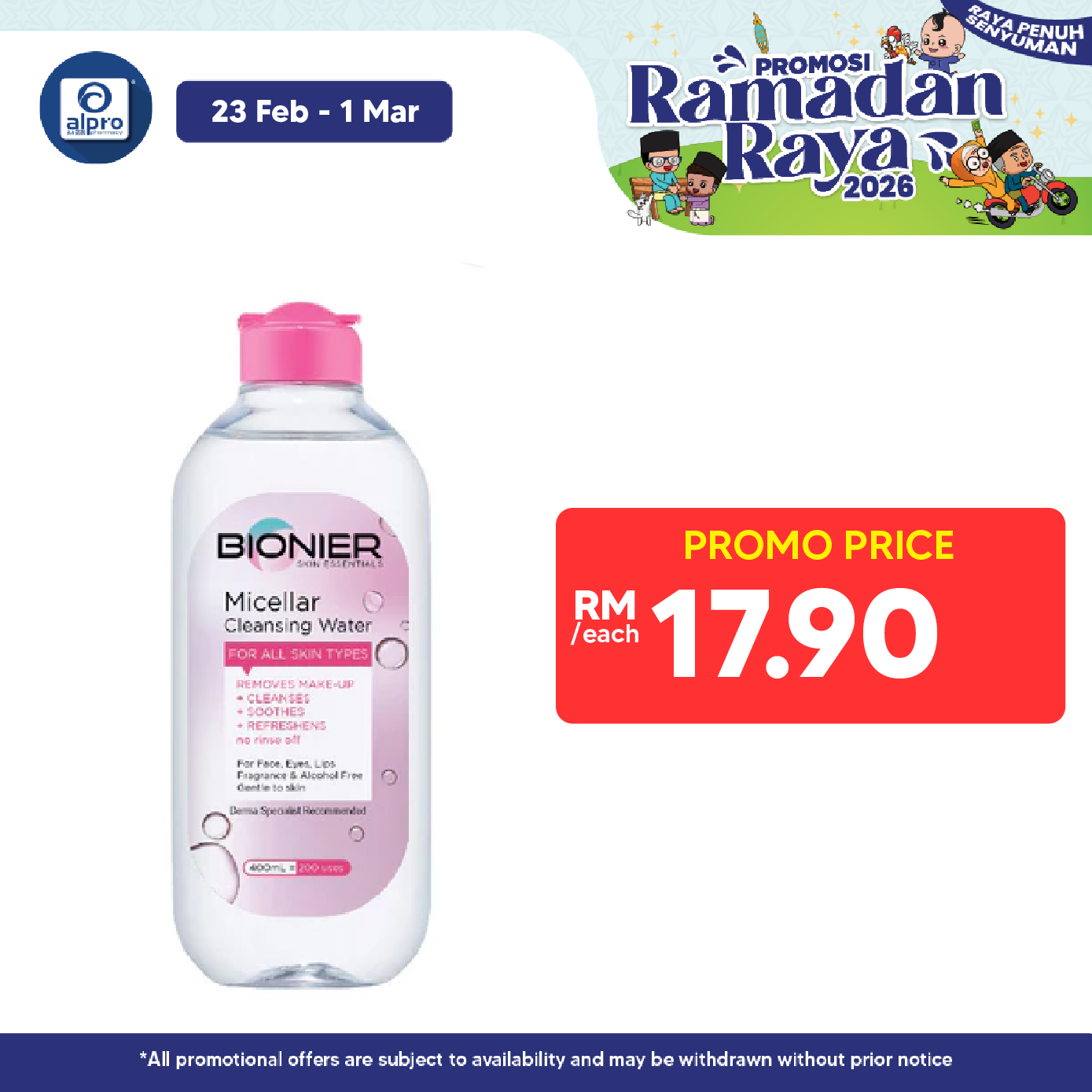 Bionier Micellar Cleansing Water 400ml | Remove Makeup GSO