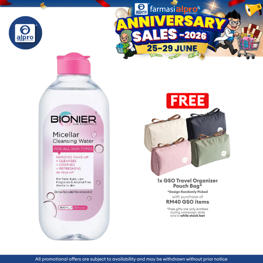 GSO Bionier Micellar Cleansing Water 400ml | Remove Makeup GSO