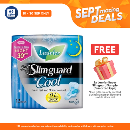 Laurier Super Slimguard Cool 30cm 12s | Ultra Dryness With High Breathability Alpro Pharmacy