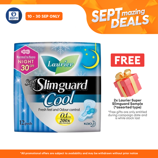 Laurier Super Slimguard Cool 30cm 12s | Ultra Dryness With High Breathability Alpro Pharmacy