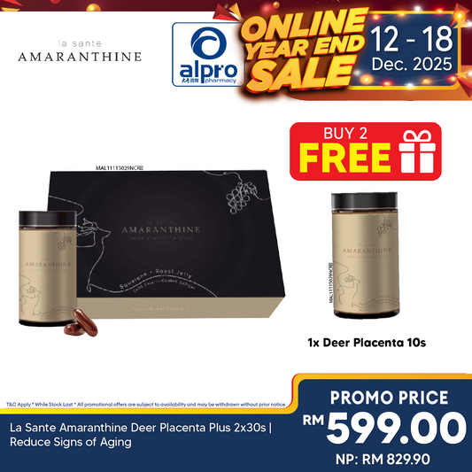 La Sante Amaranthine Deer Placenta Plus 2x30s | Reduce Signs of Aging La Sante