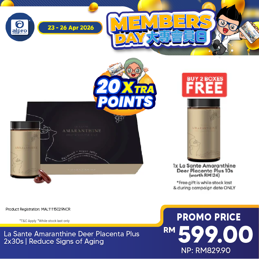 La Sante Amaranthine Deer Placenta Plus 2x30s | Reduce Signs of Aging La Sante