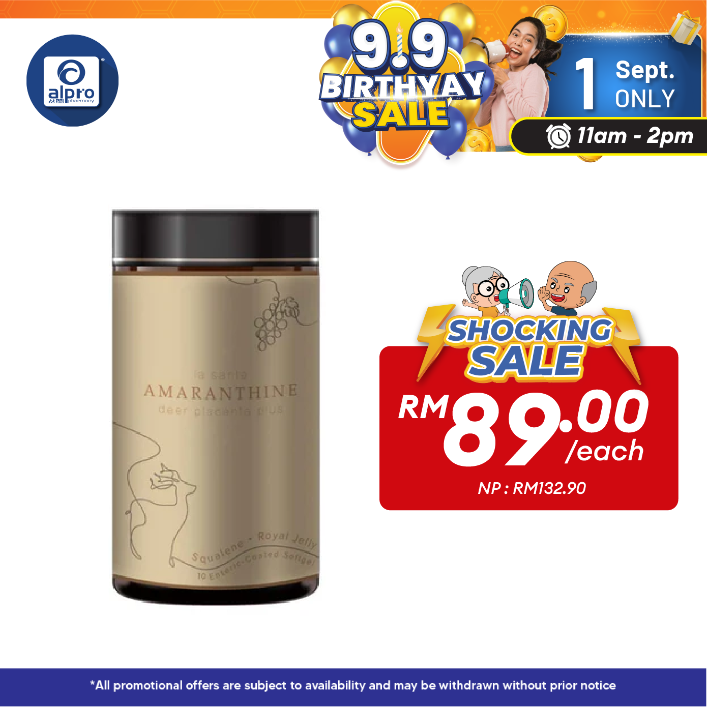 La Sante Amaranthine Deer Placenta Plus 10s | Stimulates the Renewal of Aged Alpro Pharmacy