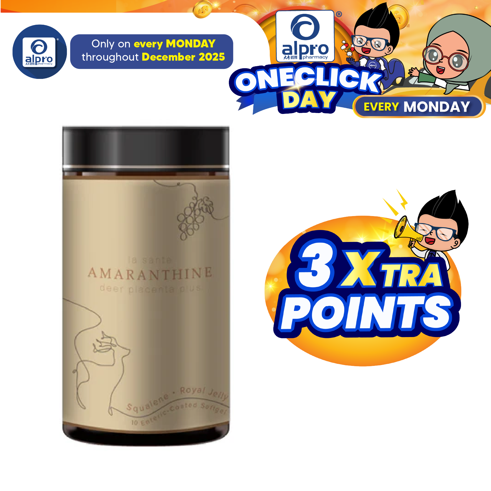 La Sante Amaranthine Deer Placenta Plus 10s | Stimulates the Renewal of Aged La Sante