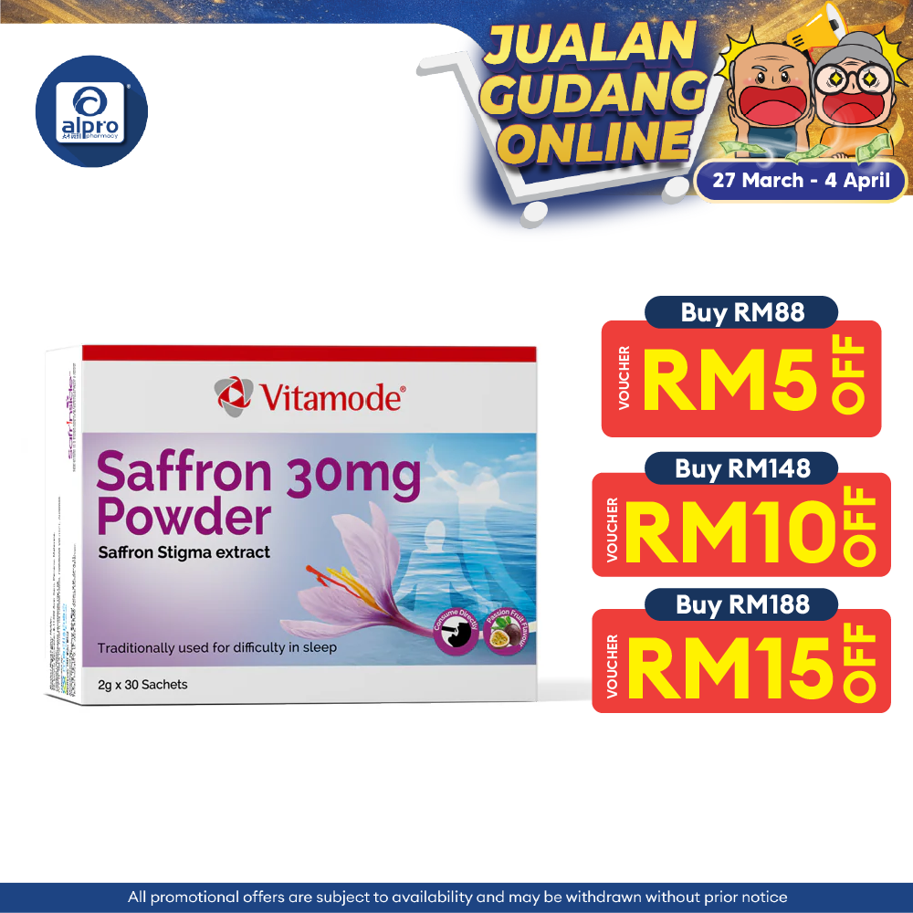 Vitamode Saffron 30mg Powder 2gx30s | For Better Sleep And Calmer Mind Vitamode