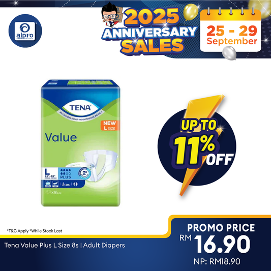 Tena Value Plus L Size 8s | Adult Diapers