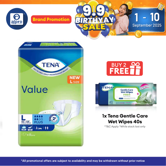 Tena Value Plus L Size 8s | Adult Diapers Alpro Pharmacy