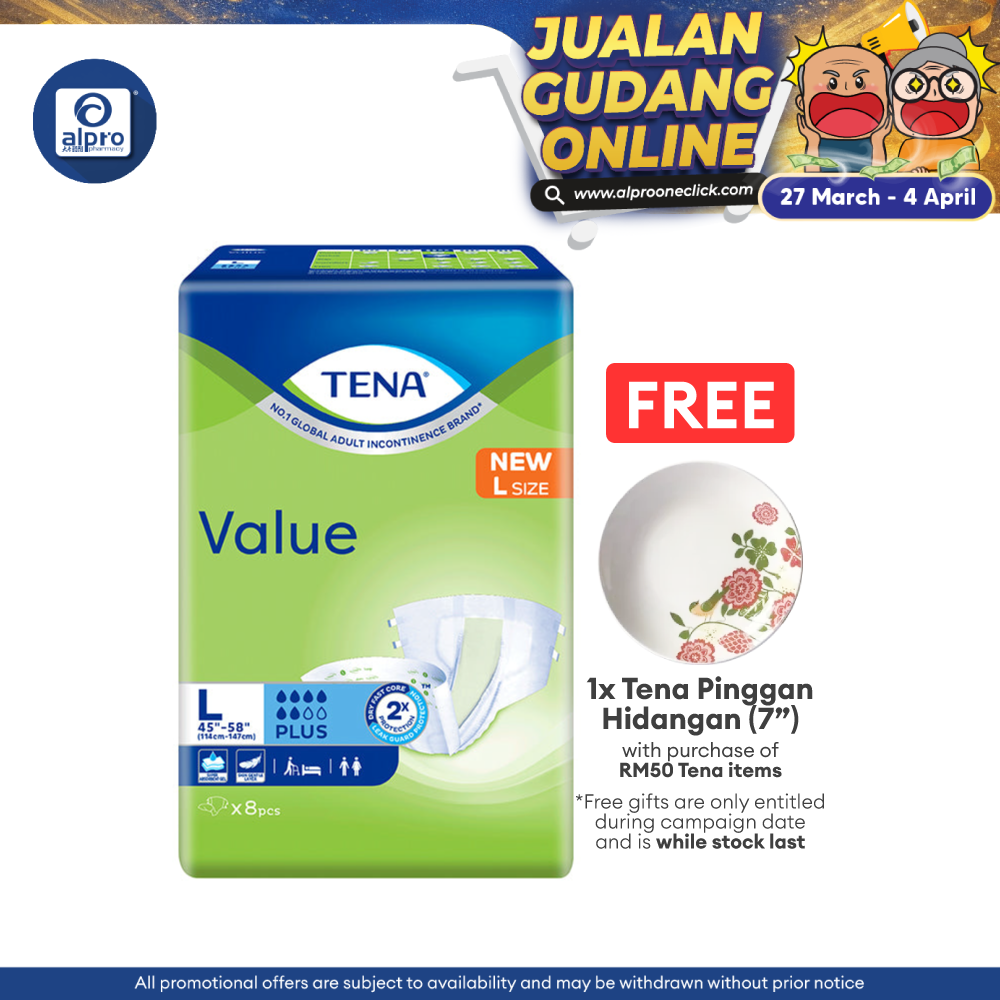 Tena Value Plus L Size 8s | Adult Diapers Tena