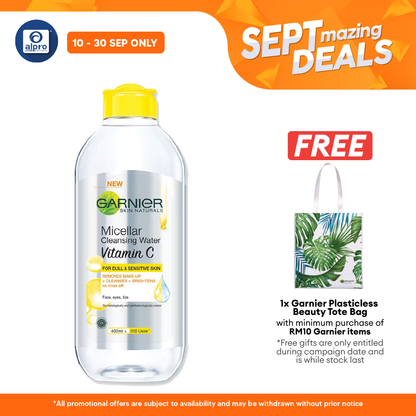 Garnier Micellar Cleansing Water Vit C 400ml | For Brightening Skin Alpro Pharmacy