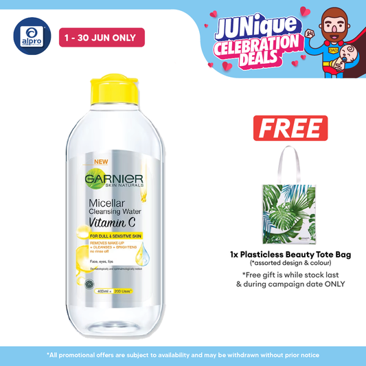 Garnier Micellar Cleansing Water Vit C 400ml | For Brightening Skin Garnier