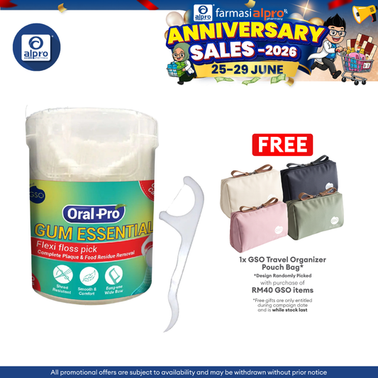 GSO Oral Pro Gum Essential Flexi Floss Picks 100s | Tooth Gum Floss GSO