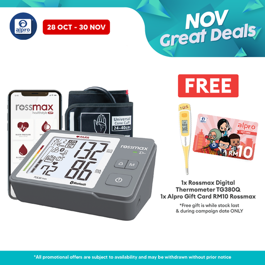 Rossmax Z5 Blood Pressure Monitor (PARR) | With Bluetooth And Type C USB Alpro Pharmacy