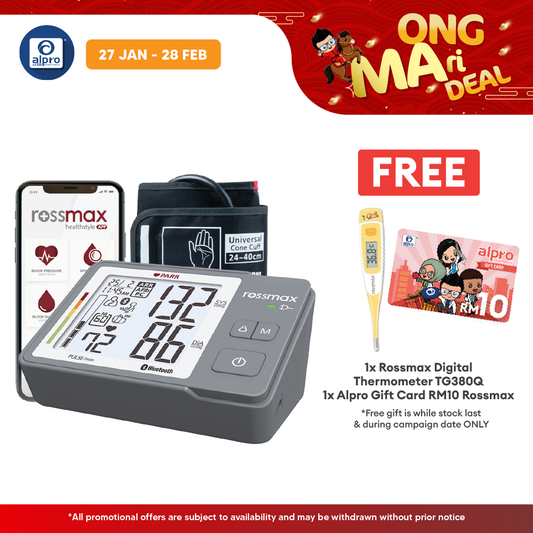 Rossmax Z5 Blood Pressure Monitor (PARR) | With Bluetooth And Type C USB Alpro Pharmacy