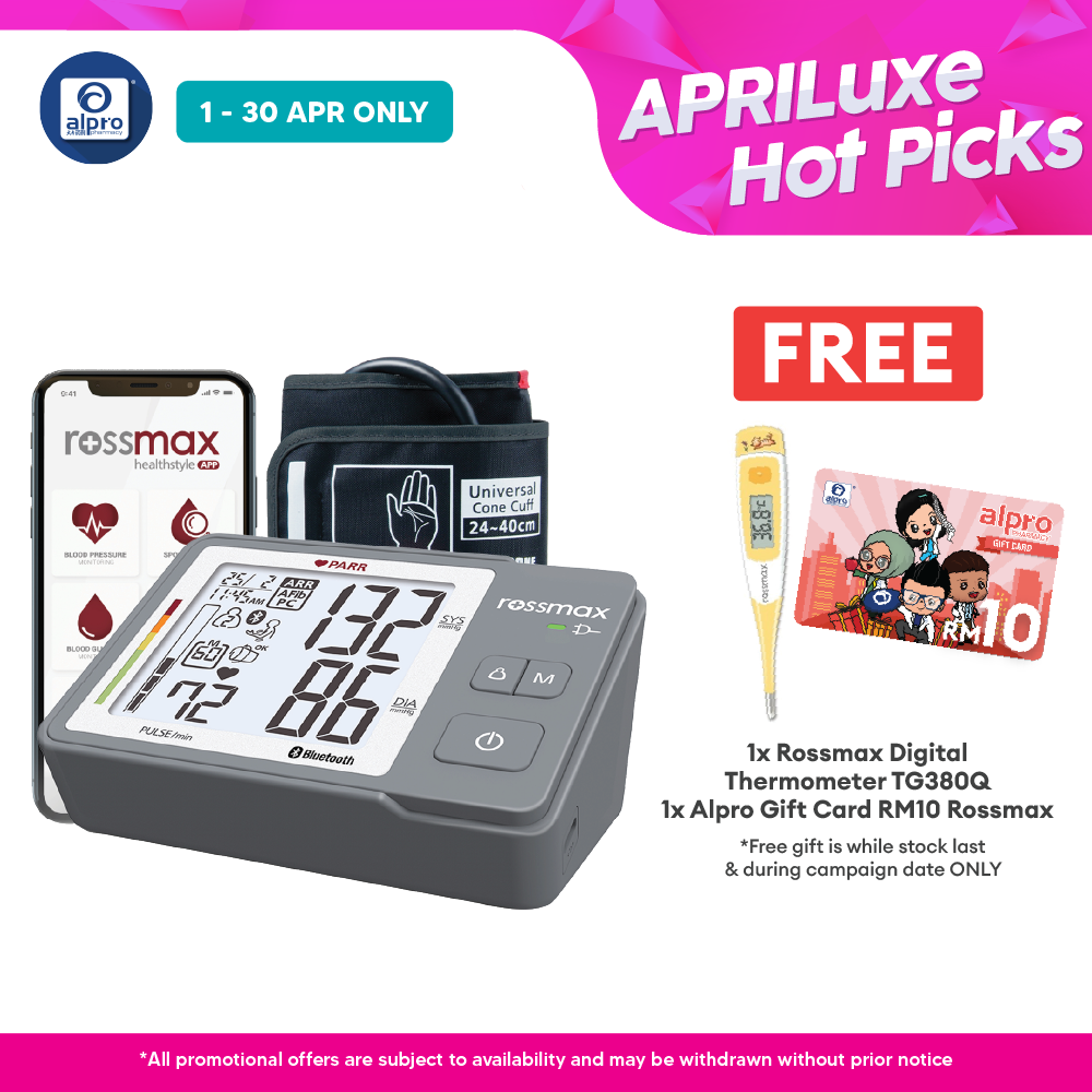 Rossmax Z5 Blood Pressure Monitor (PARR) | With Bluetooth And Type C USB Rossmax