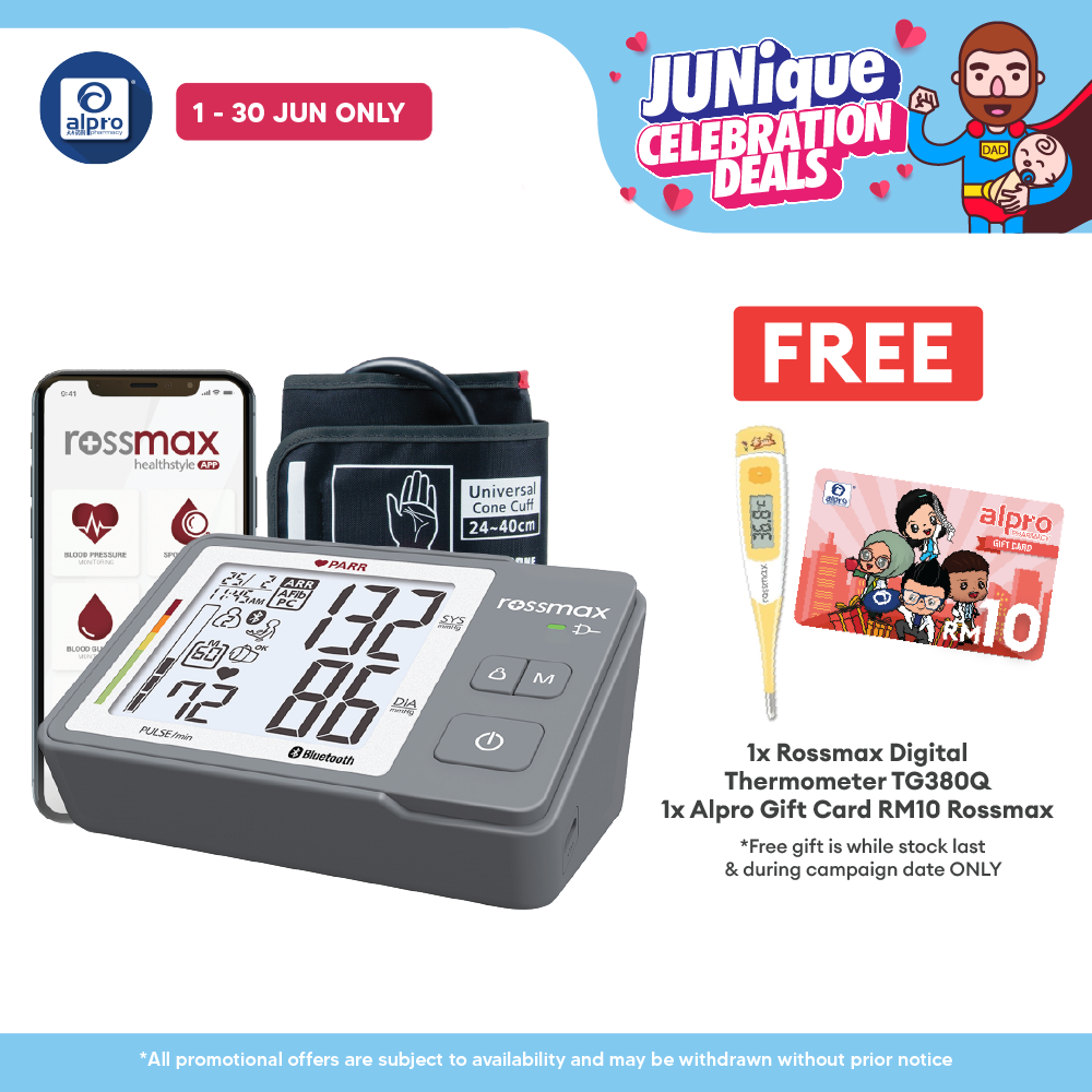 Rossmax Z5 Blood Pressure Monitor (PARR) | With Bluetooth And Type C USB Rossmax