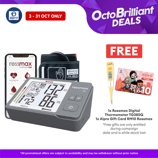 Rossmax Z5 Blood Pressure Monitor (PARR) | With Bluetooth And Type C USB Alpro Pharmacy