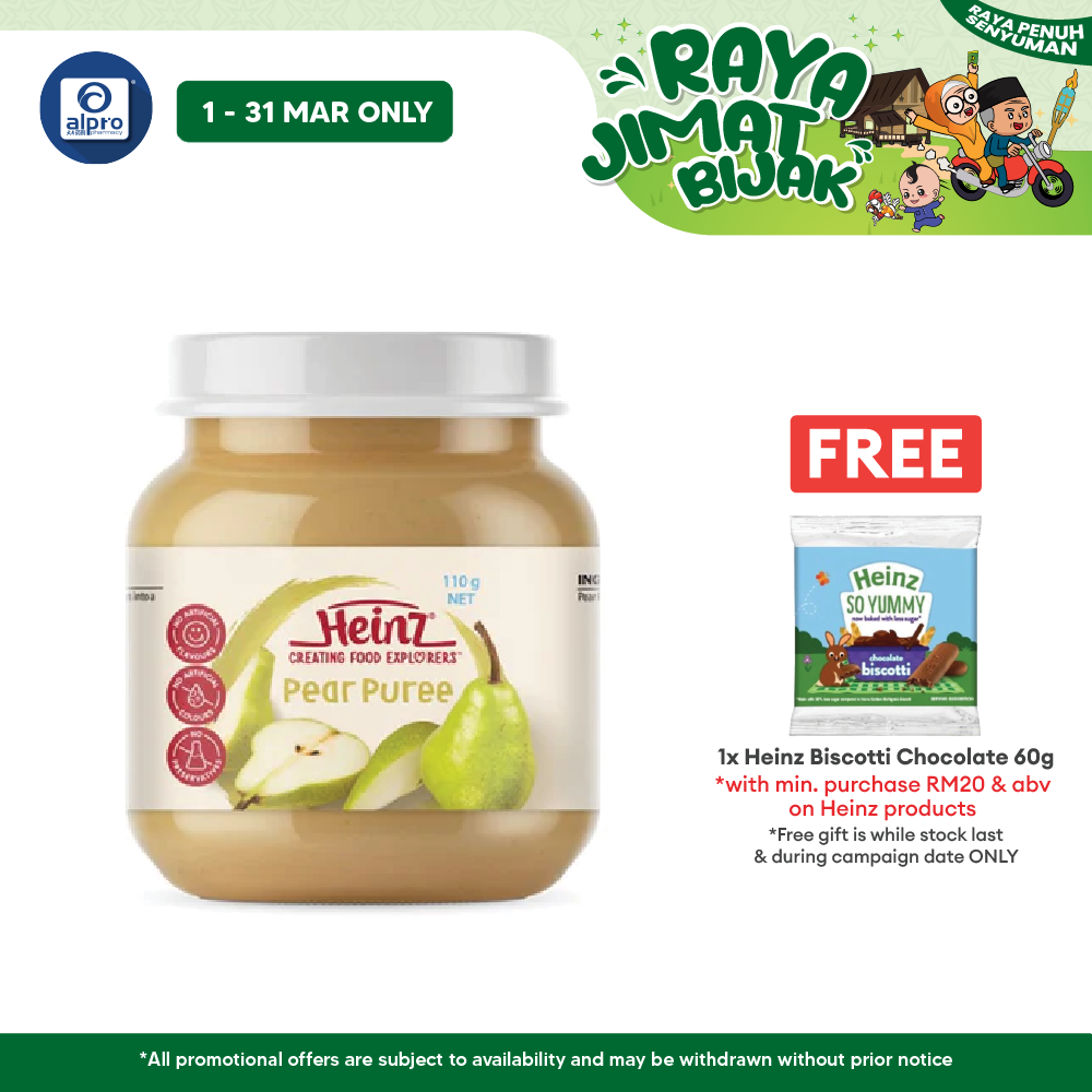 Heinz Pear Puree Jar Food 110g Heinz