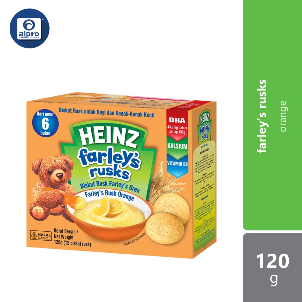 Heinz Farleys Rusks 120g (Orange /Original /Banana) Heinz