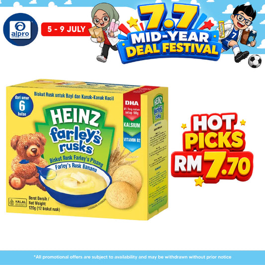 Heinz Farleys Rusks 120g (Orange/Original/Banana) Heinz