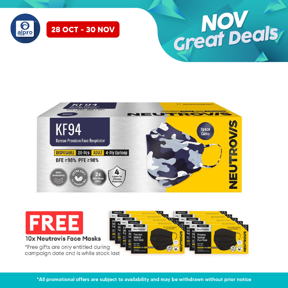 Neutrovis Kf94 (space Camo) Korean Premium Face Respirator 20s Alpro Pharmacy