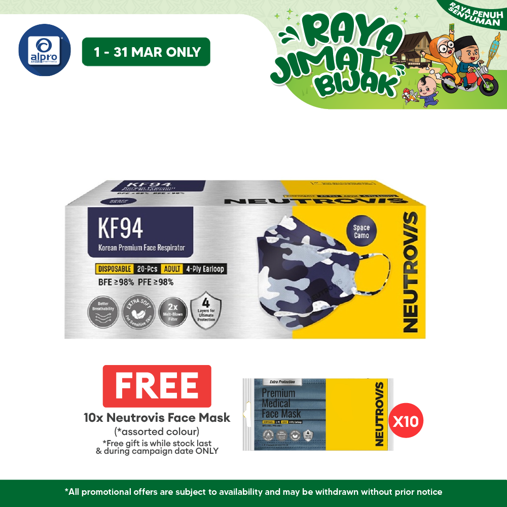 Neutrovis Kf94 (space Camo) Korean Premium Face Respirator 20s Alpro Pharmacy