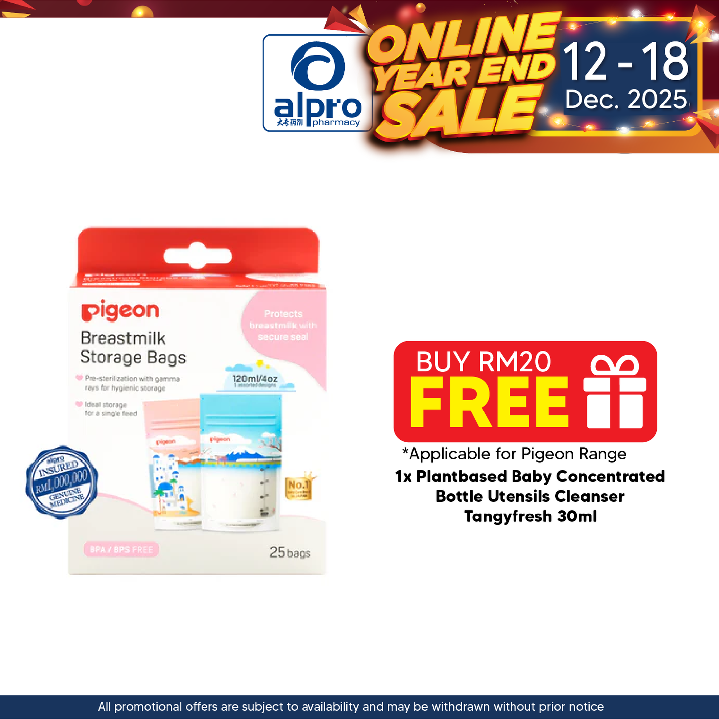 Pigeon Breastmilk Storage Bag 120ml | Holiday Series Pigeon