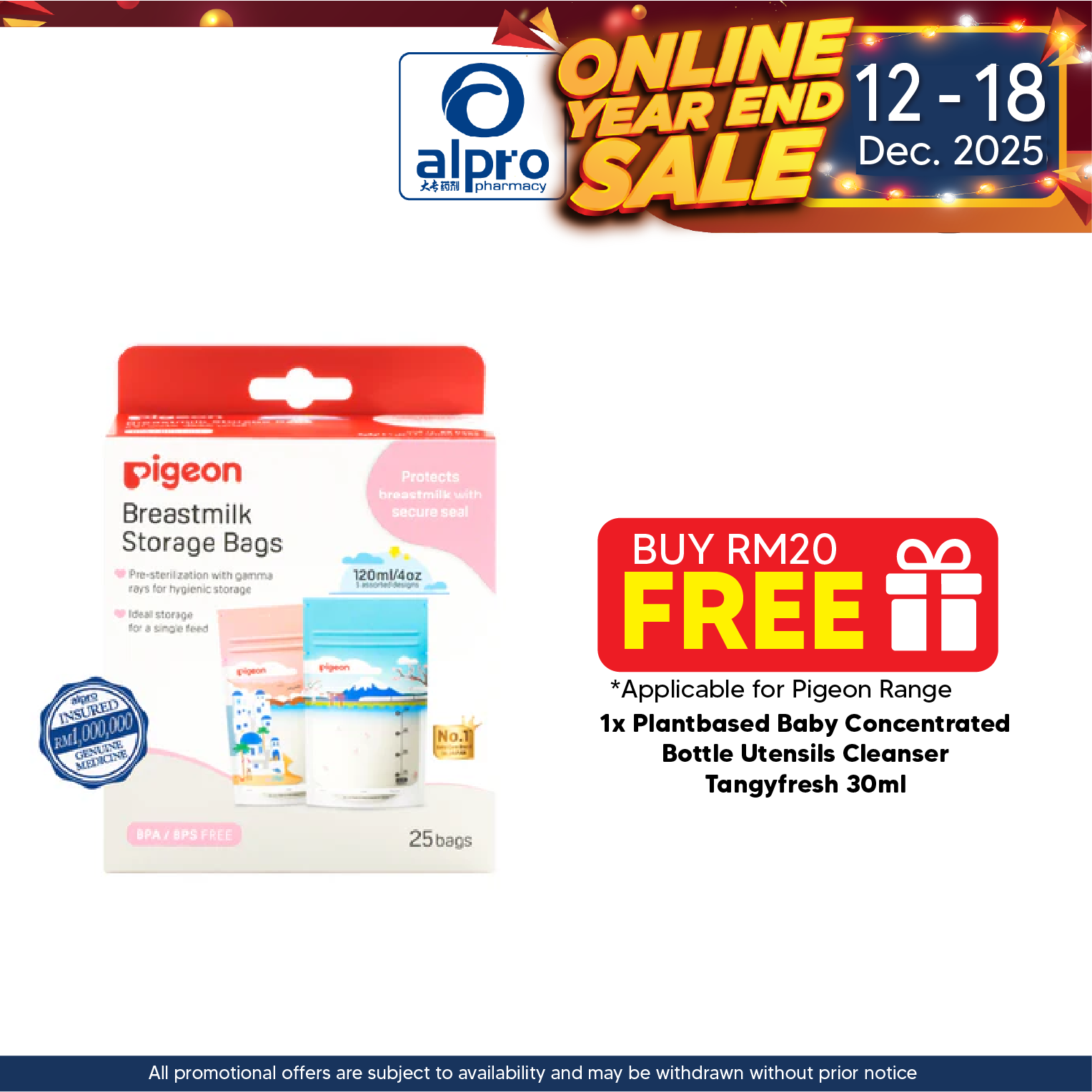 Pigeon Breastmilk Storage Bag 120ml | Holiday Series Pigeon