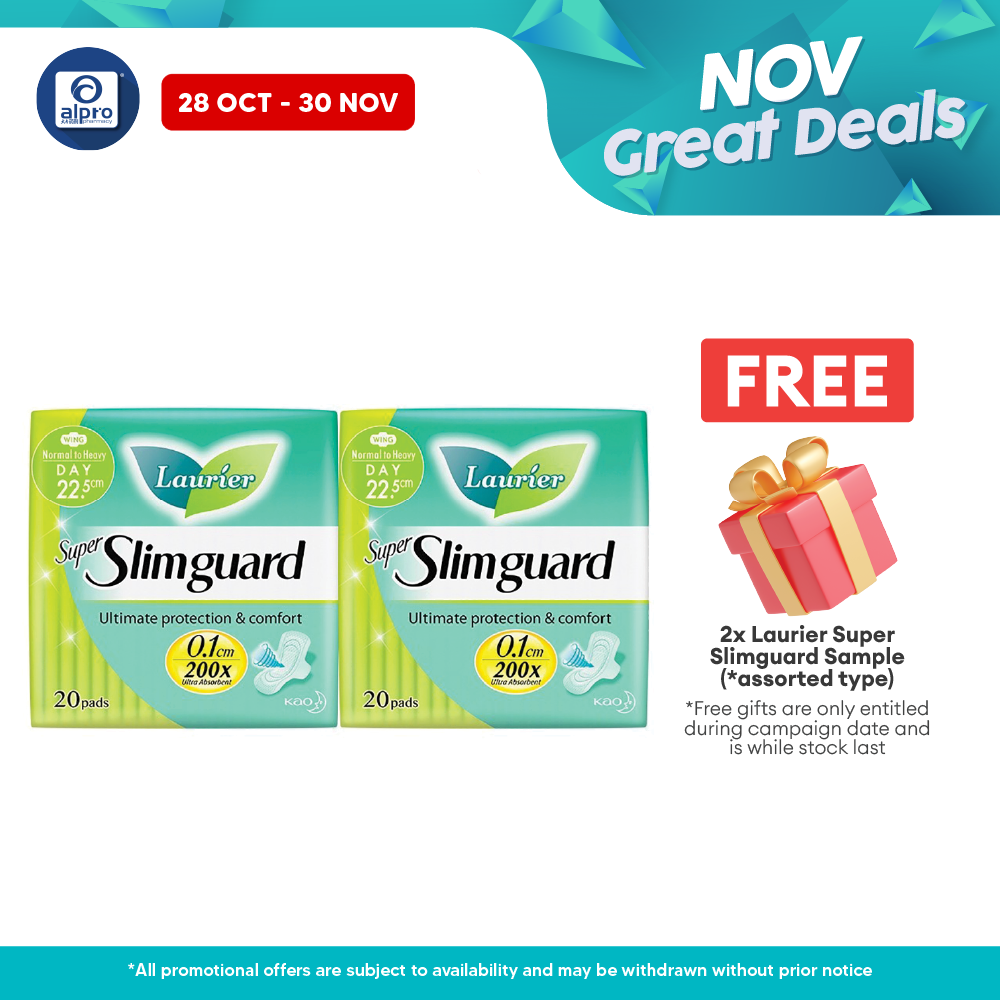 Laurier Super Slim Guard 22.5cm 20s x 2s | Ultra Absorbent Laurier