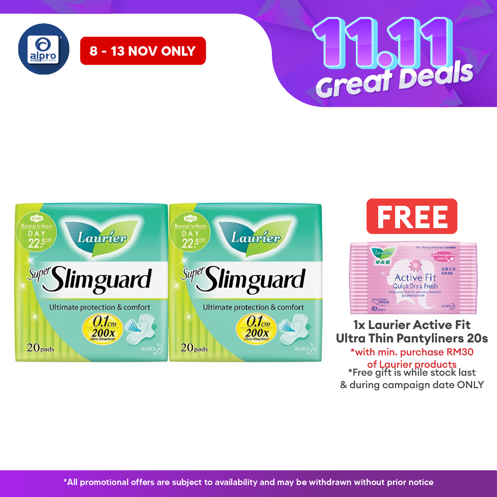 Laurier Super Slim Guard 22.5cm 20s x 2s | Ultra Absorbent Laurier