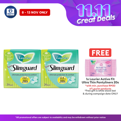Laurier Super Slim Guard 22.5cm 20s x 2s | Ultra Absorbent Laurier