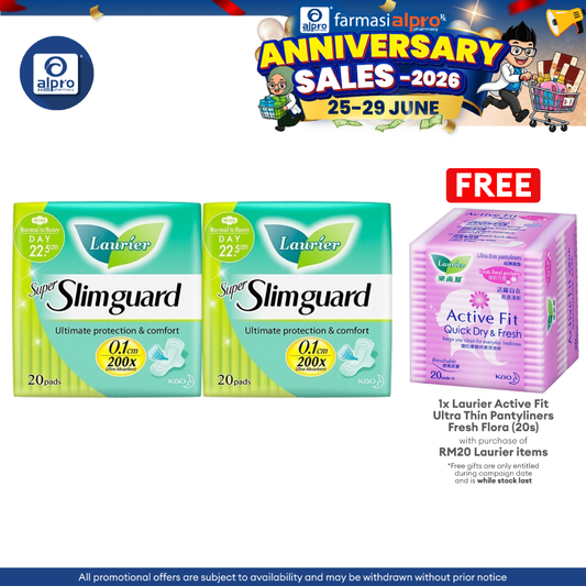 Laurier Super Slim Guard 22.5cm 20s x 2s | Ultra Absorbent Laurier
