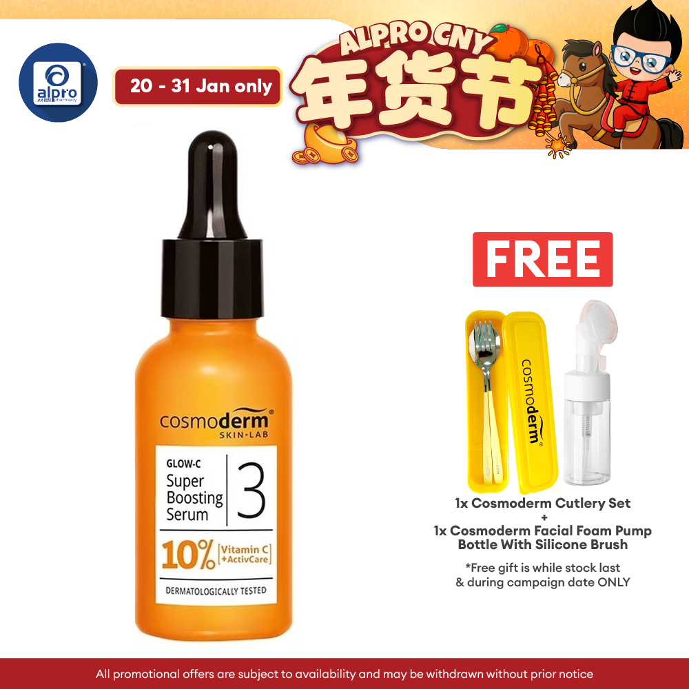 Cosmoderm Glow-C Super Boosting Serum 5000mg 30ml | Lighten Dark Spot