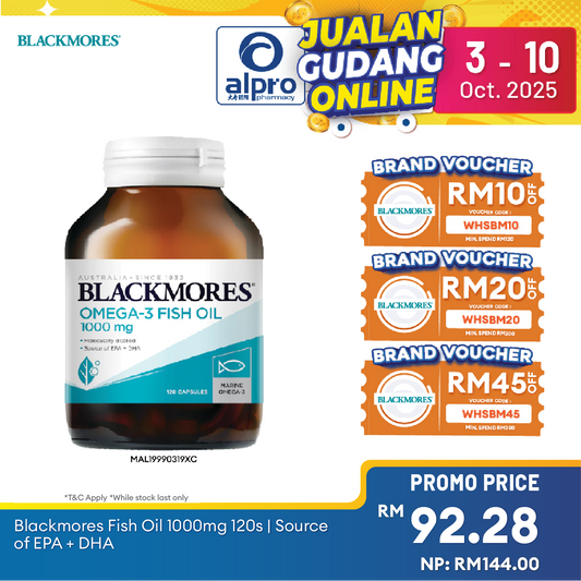 Blackmores Fish Oil 1000mg 120s | Maintain Heart, Skin, Eye and Brain Health Blackmores
