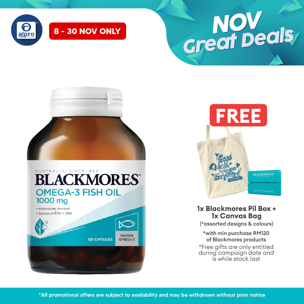 Blackmores Fish Oil 1000mg 120s | Maintain Heart, Skin, Eye and Brain Health Blackmores
