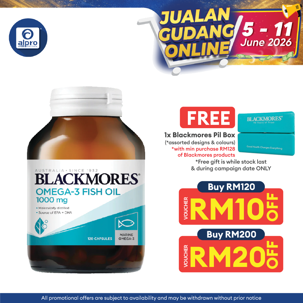 Blackmores Fish Oil 1000mg 120s | Maintain Heart, Skin, Eye and Brain Health Blackmores