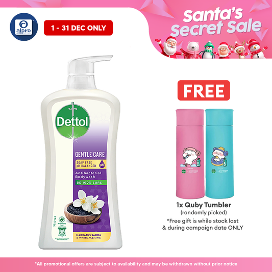 Dettol Shower Gel Gentle Care Habbatus Sauda & White Jasmine 950ml | Soap Free Ph Balanced Alpro Pharmacy