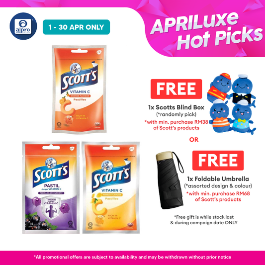 Scotts Vitamin C Zipper Pack 15s (Orange / Mango / Blackcurrant / Mixed Berries) Scotts