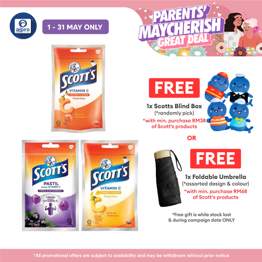 Scotts Vitamin C Zipper Pack 15s (Orange / Mango / Blackcurrant / Mixed Berries) Scotts