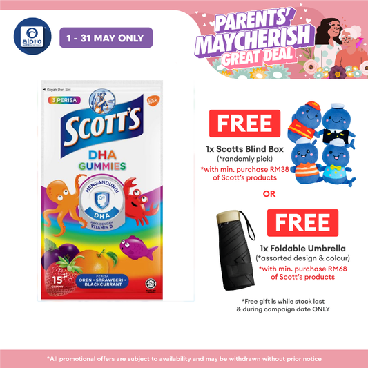 Scotts DHA Gummies Zipper Pack Mixed Flavours15s (New) Scotts