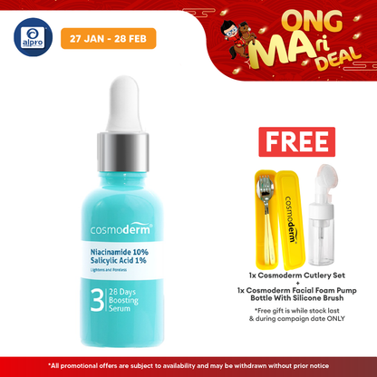 Cosmoderm Niacinamide 28 Day Boosting Serum 30ml | Suitable For Oily Skin Cosmoderm