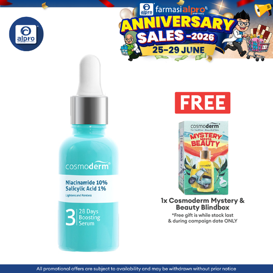 Cosmoderm Niacinamide 28 Day Boosting Serum 30ml | Suitable For Oily Skin Cosmoderm
