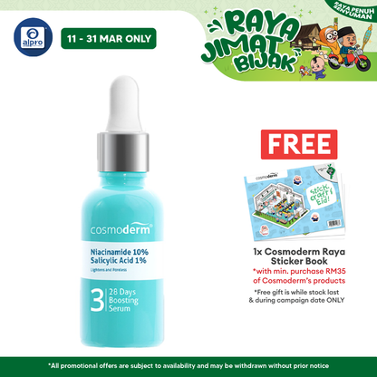 Cosmoderm Niacinamide 28 Day Boosting Serum 30ml | Suitable For Oily Skin Cosmoderm